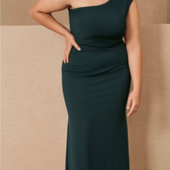 BHLDN Gerri One-Shoulder Crepe Dress Gown - Picture 7 of 9